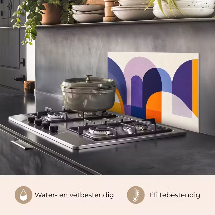 Spatscherm keuken - Vormen - Abstract - Grafisch - Oranje — 7