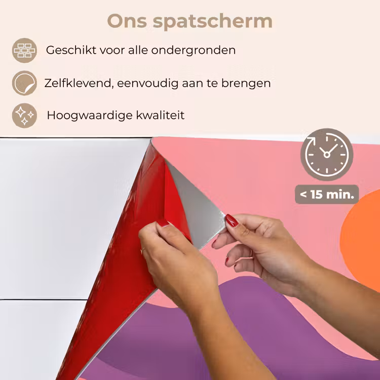 Spatscherm keuken - Zon - Heuvels - Paars - Abstract — 4