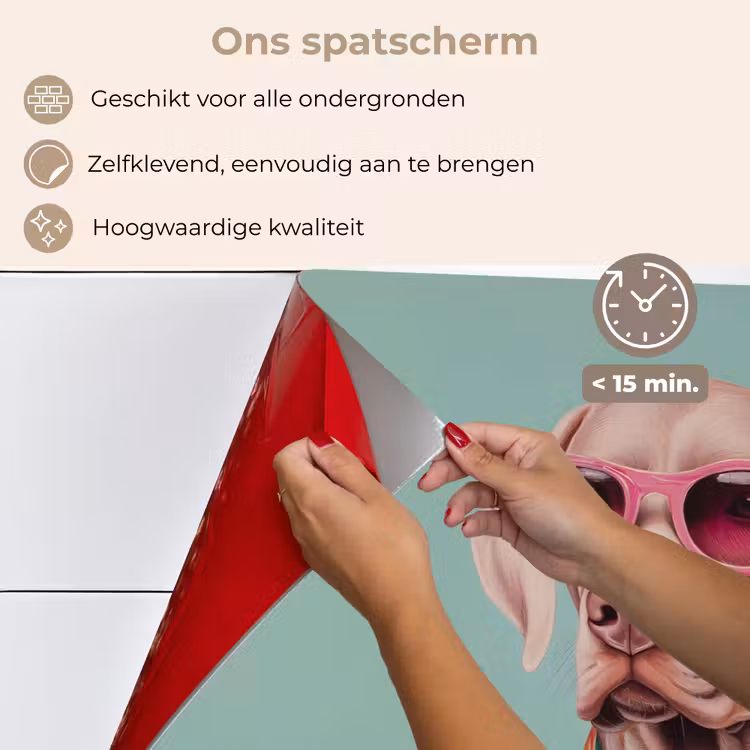 Spatscherm keuken - Hond - Overhemd - Bloemen - Bril — 4