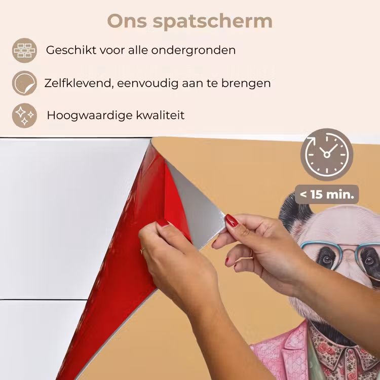 Spatscherm keuken - Panda - Pak - Zonnebril - Blauw — 4
