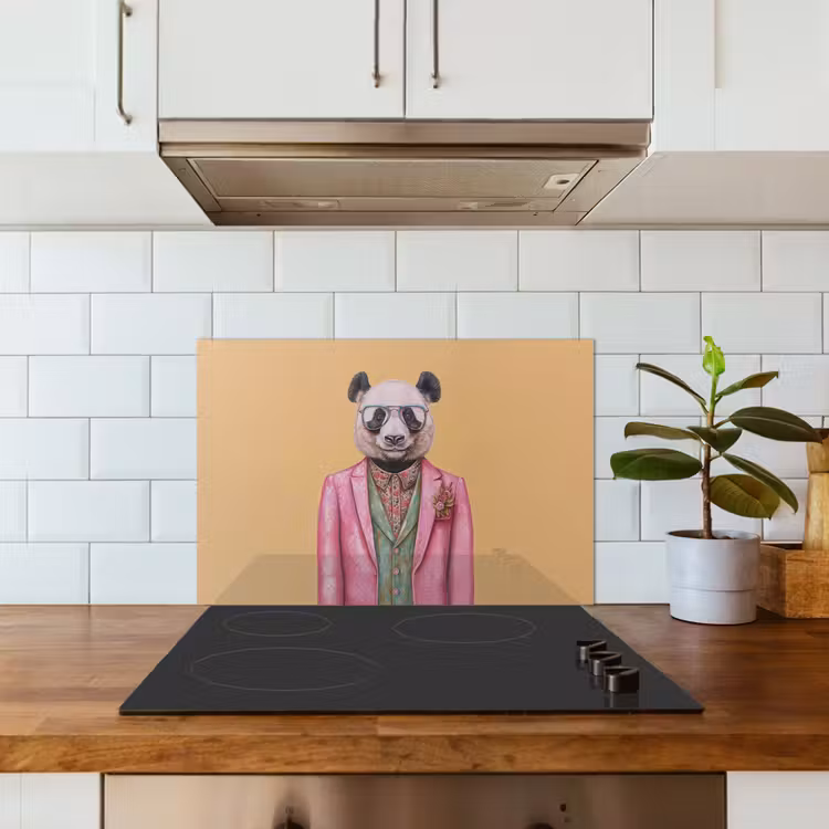 Spatscherm keuken - Panda - Pak - Zonnebril - Blauw — 6