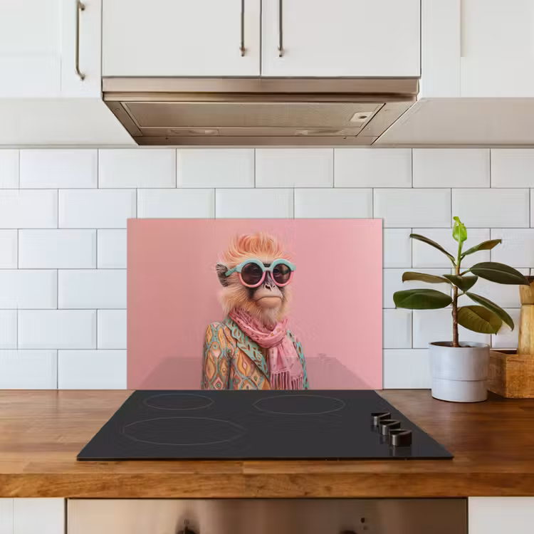Spatscherm keuken - Sjaal - Aap - Zonnebril - Jasje — 6