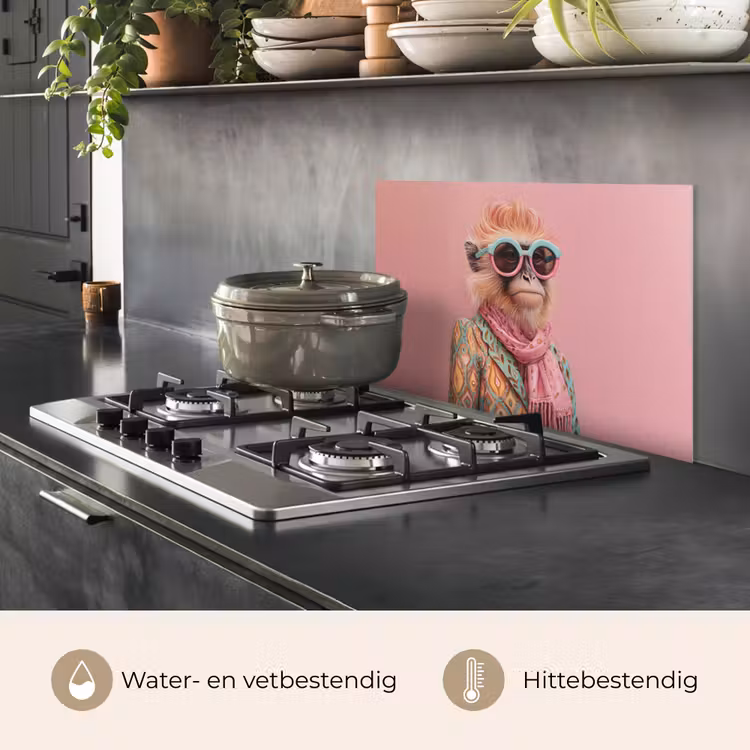Spatscherm keuken - Sjaal - Aap - Zonnebril - Jasje — 7