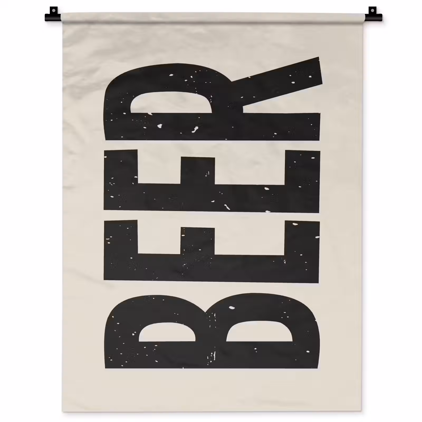 Wandkleed - Beer - Vintage - Zwart - Beige — 1