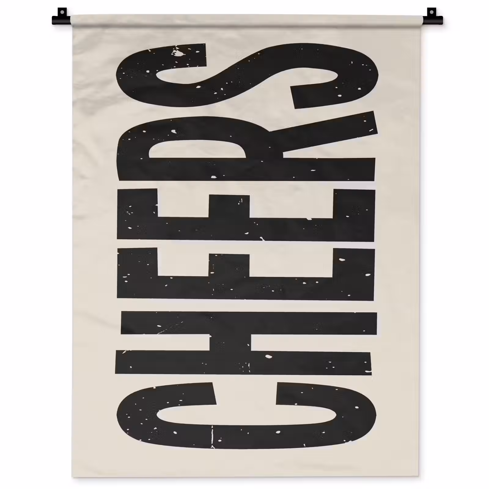 Wandkleed - Cheers - Japandi - Zwart - Letters — 1