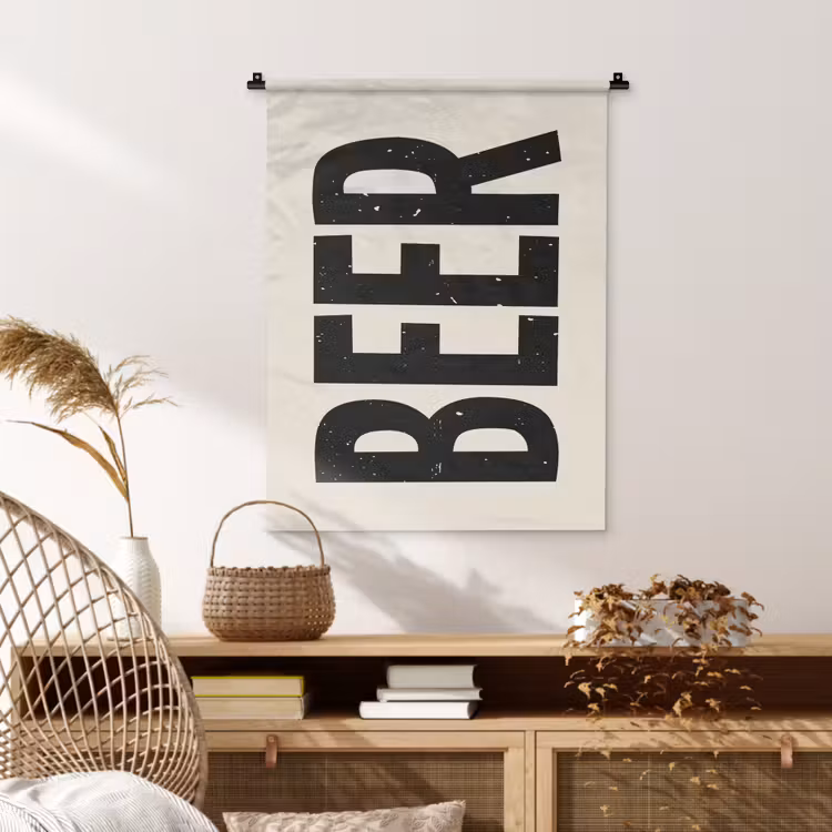 Wandkleed - Beer - Vintage - Zwart - Beige — 4