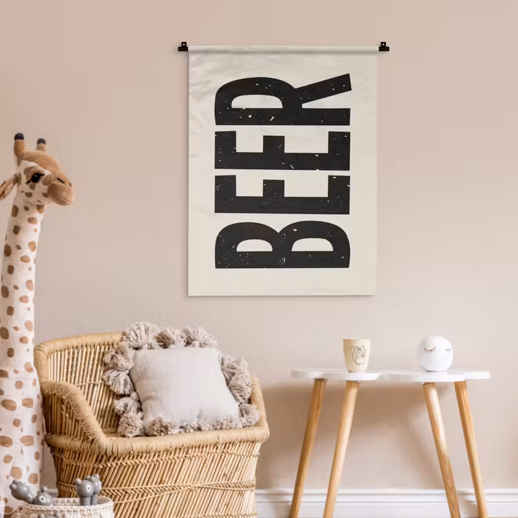 Wandkleed - Beer - Vintage - Zwart - Beige — 6