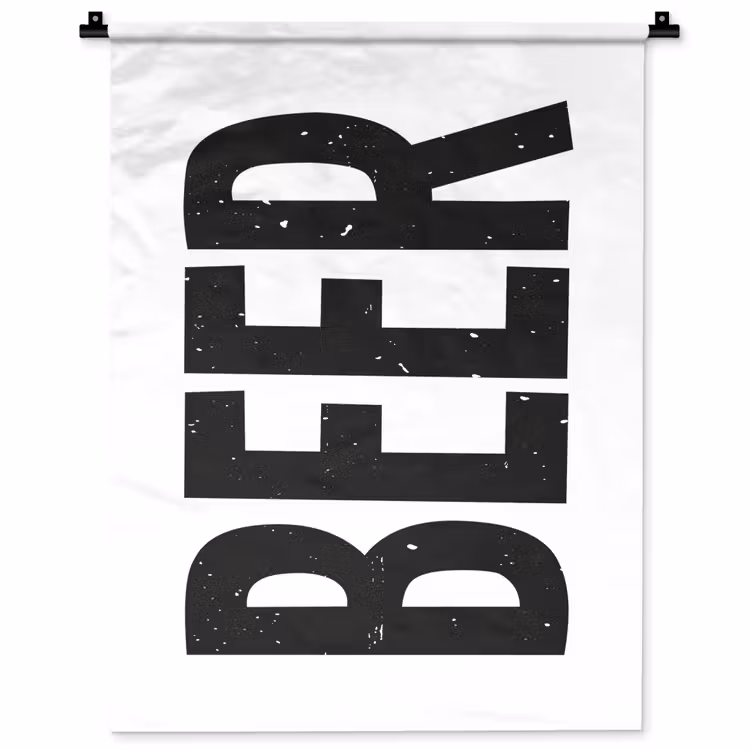 Wandkleed - Bier - Japandi - Decoratie - Zwart — 1