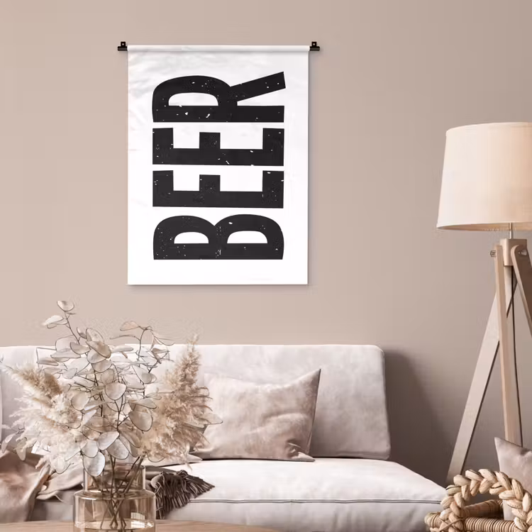 Wandkleed - Bier - Japandi - Decoratie - Zwart — 2