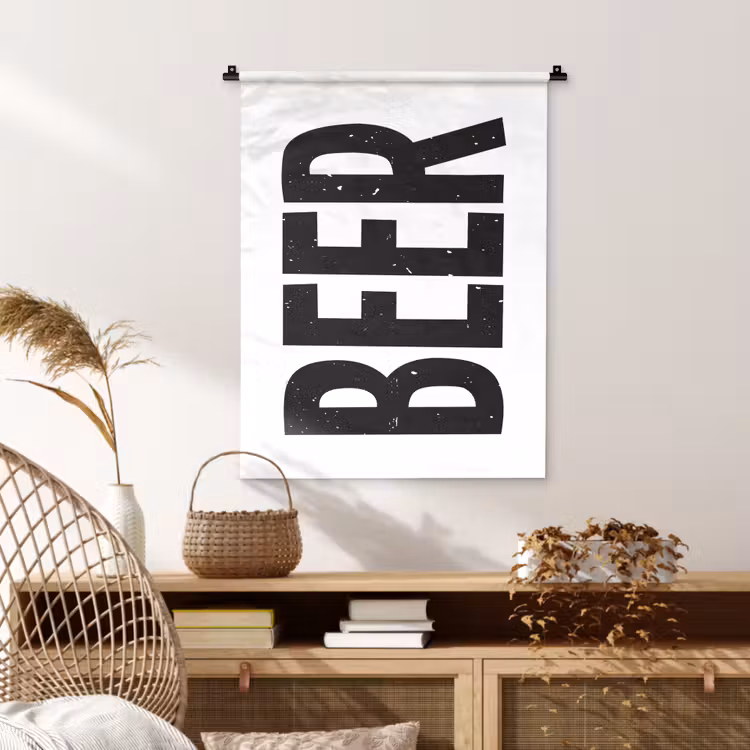 Wandkleed - Bier - Japandi - Decoratie - Zwart — 4
