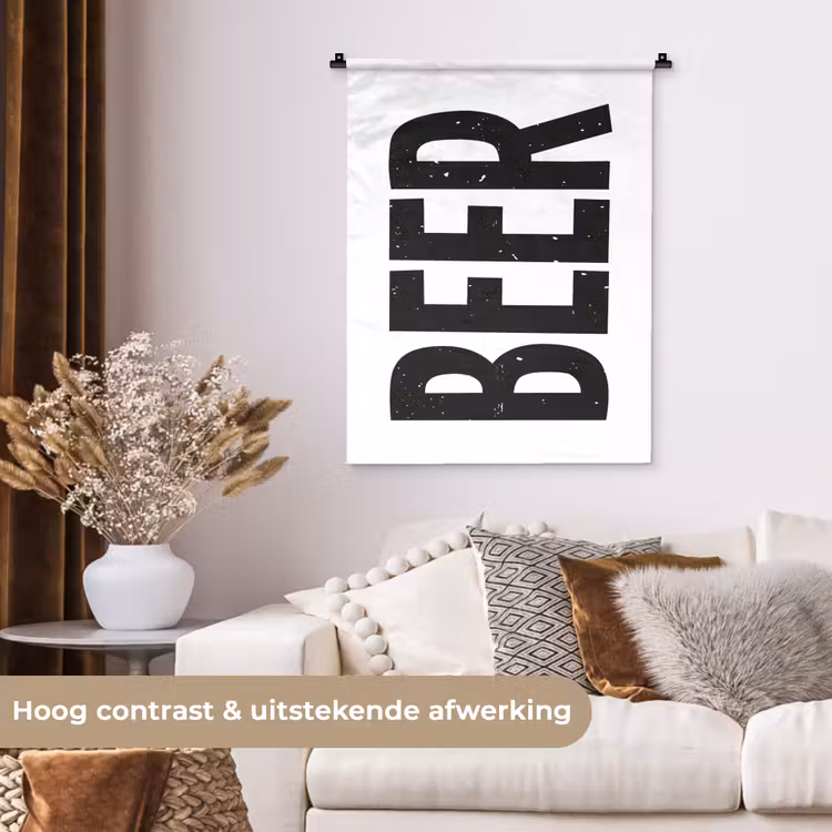 Wandkleed - Bier - Japandi - Decoratie - Zwart — 5