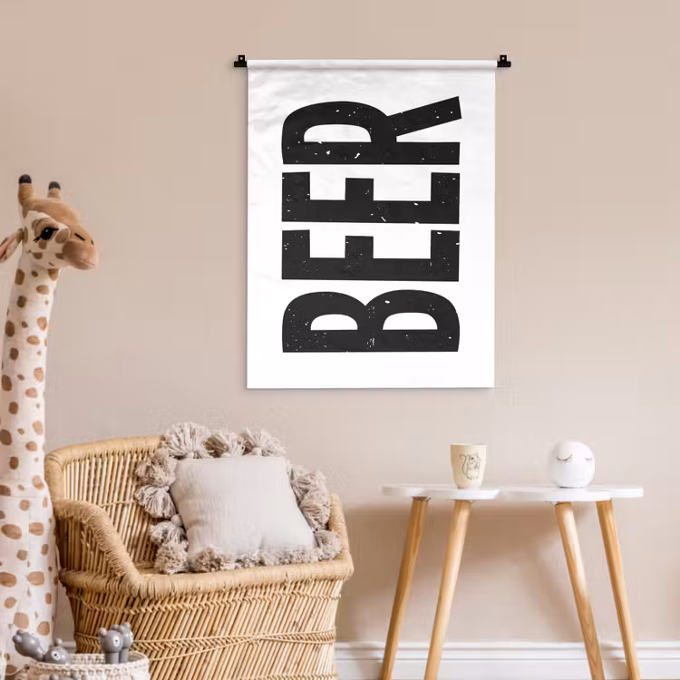 Wandkleed - Bier - Japandi - Decoratie - Zwart — 6