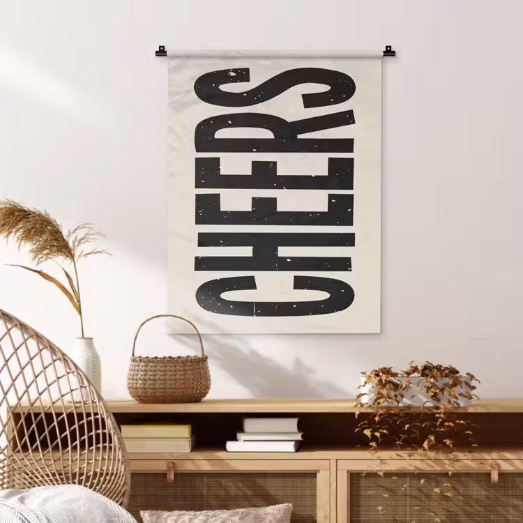 Wandkleed - Cheers - Japandi - Zwart - Letters — 4