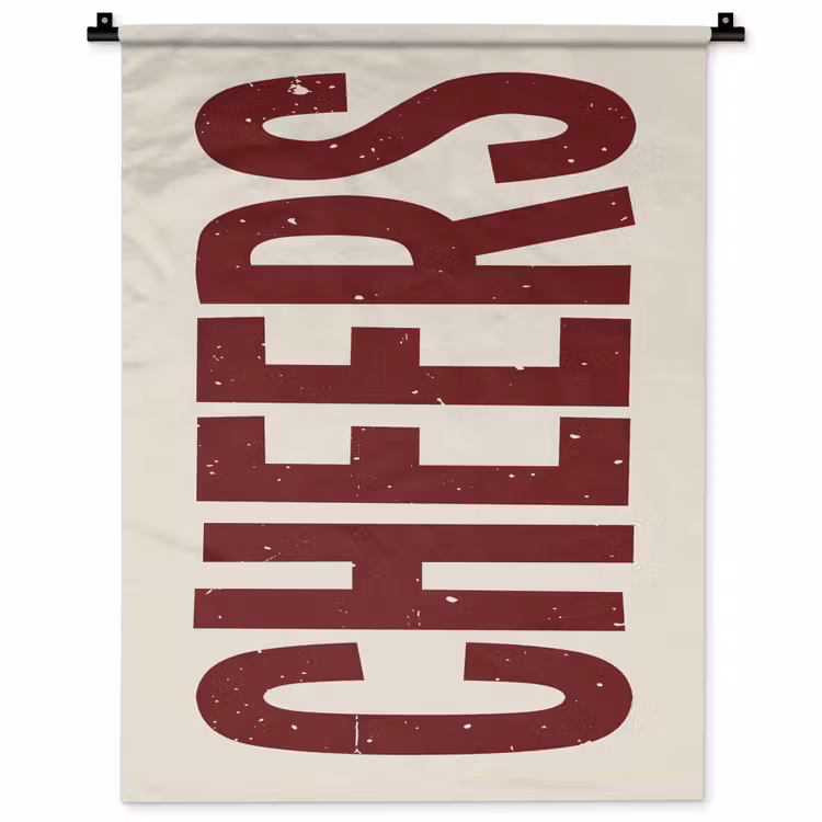 Wandkleed - Red - Cheers - Decoratie - Beige — 1