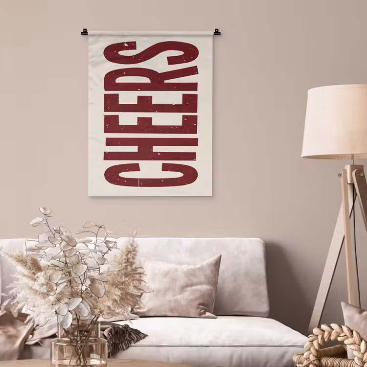 Wandkleed - Red - Cheers - Decoratie - Beige — 2