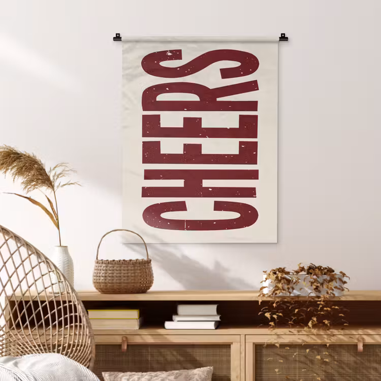 Wandkleed - Red - Cheers - Decoratie - Beige — 4