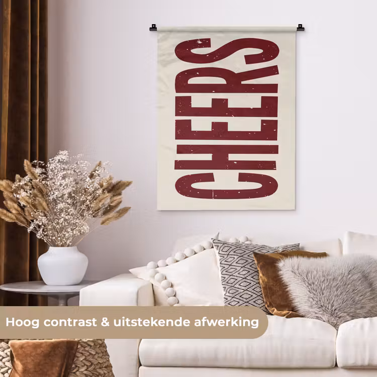 Wandkleed - Red - Cheers - Decoratie - Beige — 5
