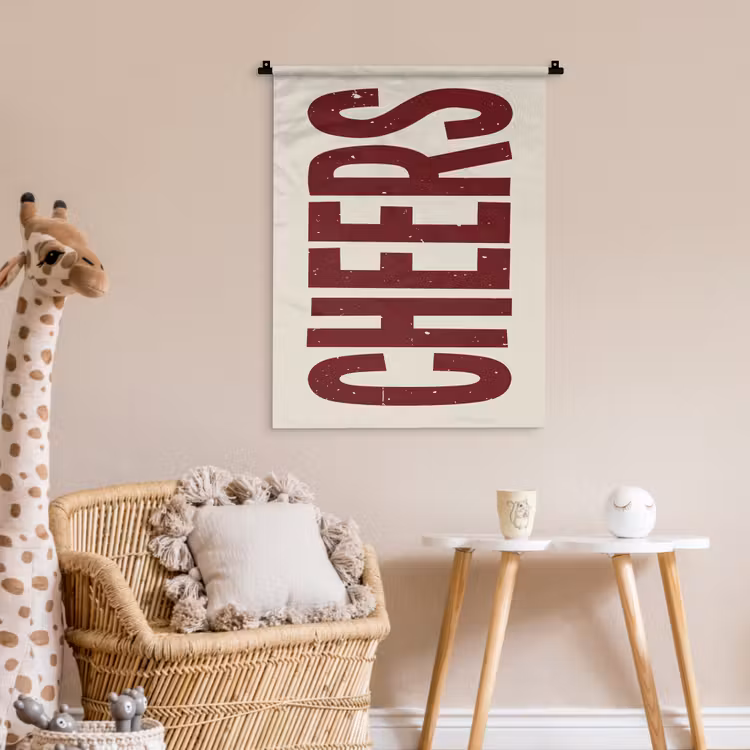 Wandkleed - Red - Cheers - Decoratie - Beige — 6