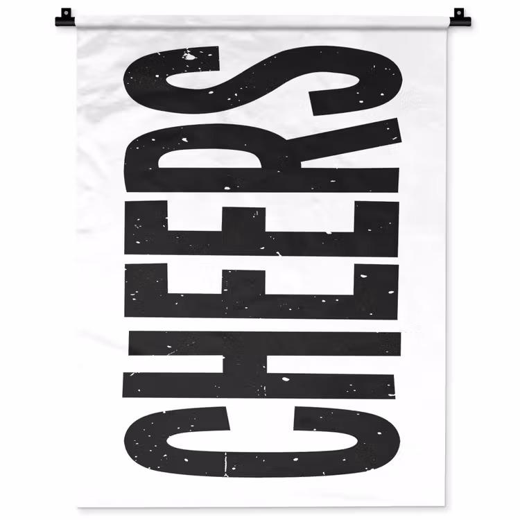 Wandkleed - Retro - Cheers - Zwart - Decoratie — 1