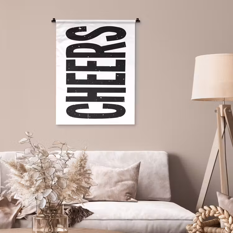 Wandkleed - Retro - Cheers - Zwart - Decoratie — 2