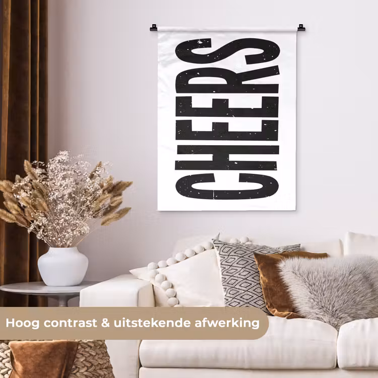 Wandkleed - Retro - Cheers - Zwart - Decoratie — 5