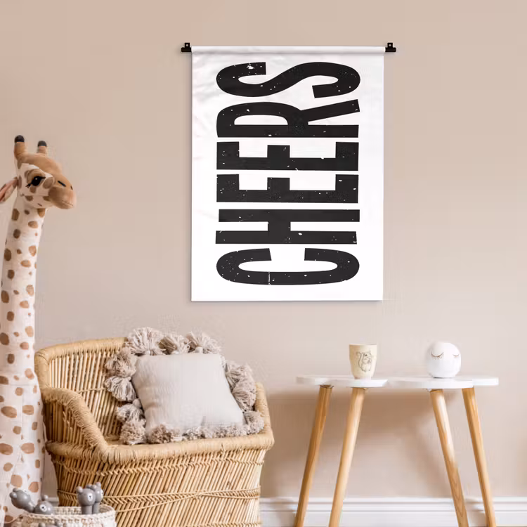 Wandkleed - Retro - Cheers - Zwart - Decoratie — 6