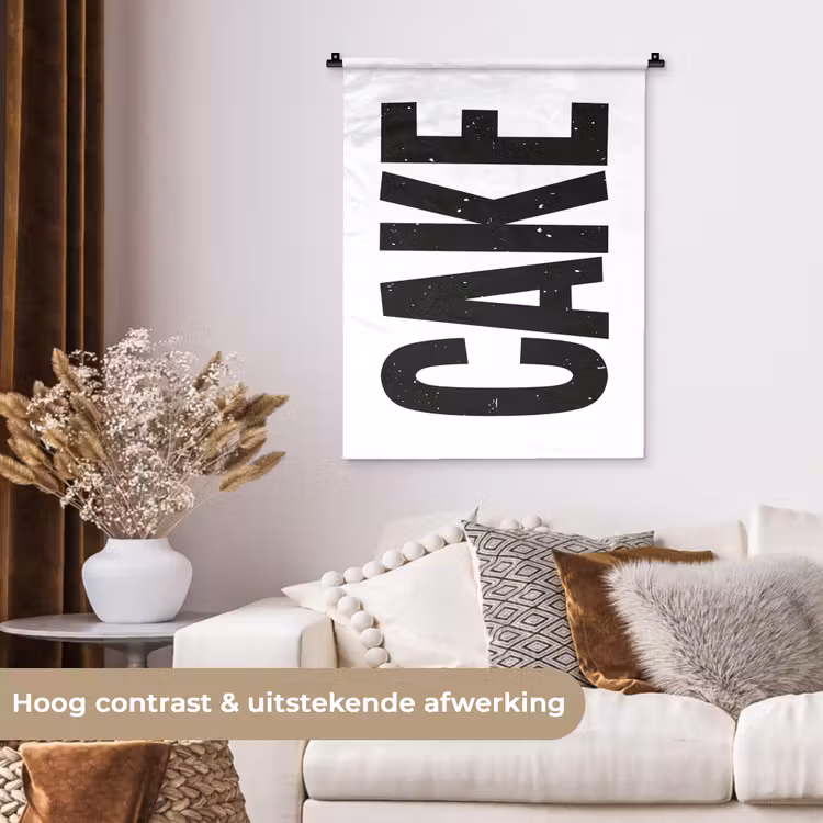 Wandkleed - Zwart - Cake - Eten - Decoratie — 5