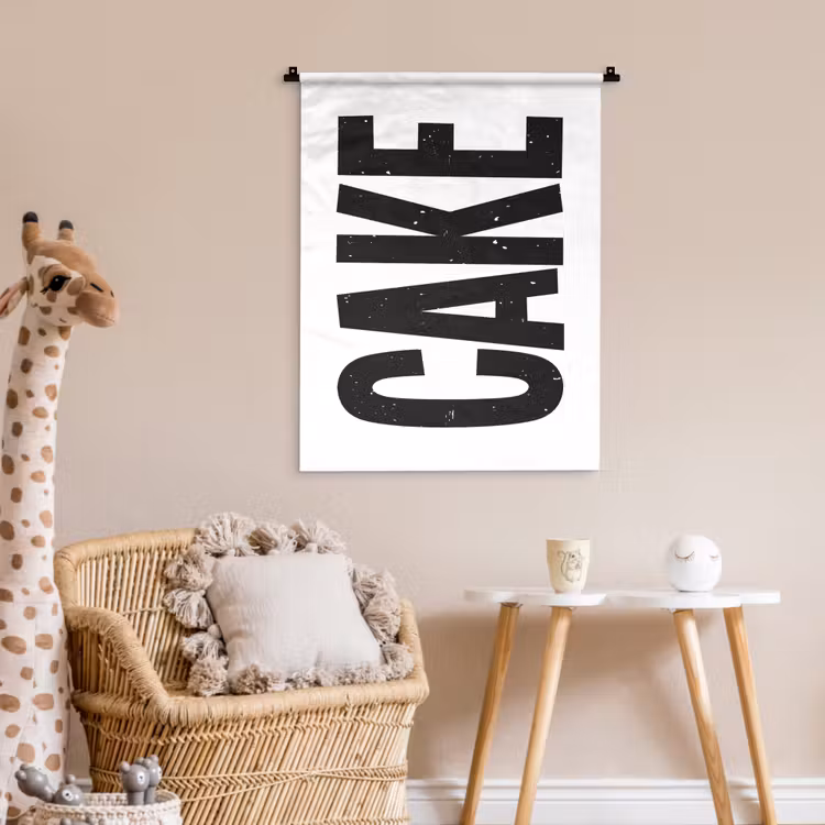 Wandkleed - Zwart - Cake - Eten - Decoratie — 6