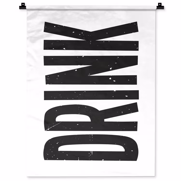 Wandkleed - Drink - Zwart - Wit - Decoratie — 1