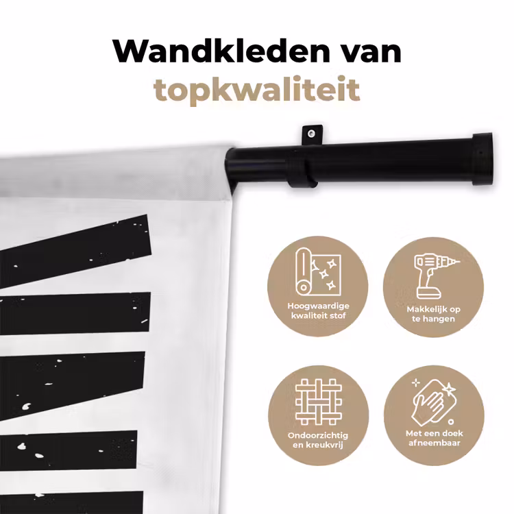 Wandkleed - Drink - Zwart - Wit - Decoratie — 3