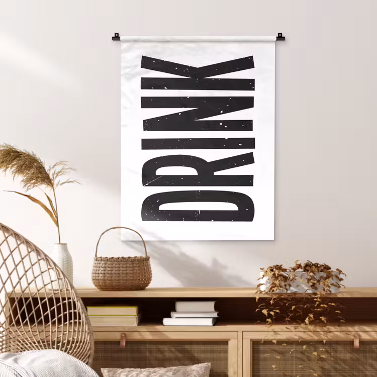 Wandkleed - Drink - Zwart - Wit - Decoratie — 4