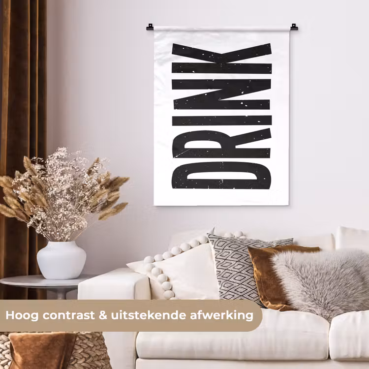 Wandkleed - Drink - Zwart - Wit - Decoratie — 5