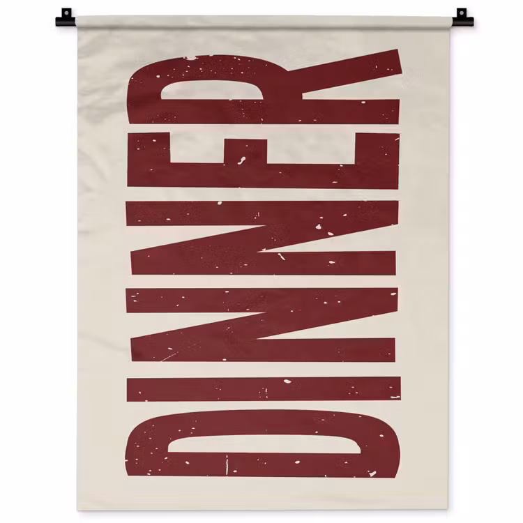 Wandkleed - Eten - Decoratie - Rood - Vintage — 1