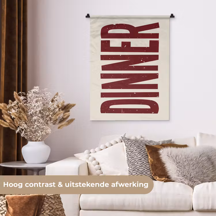 Wandkleed - Eten - Decoratie - Rood - Vintage — 5