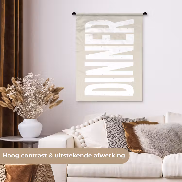 Wandkleed - Vintage - Beige - Japandi - Wit — 5