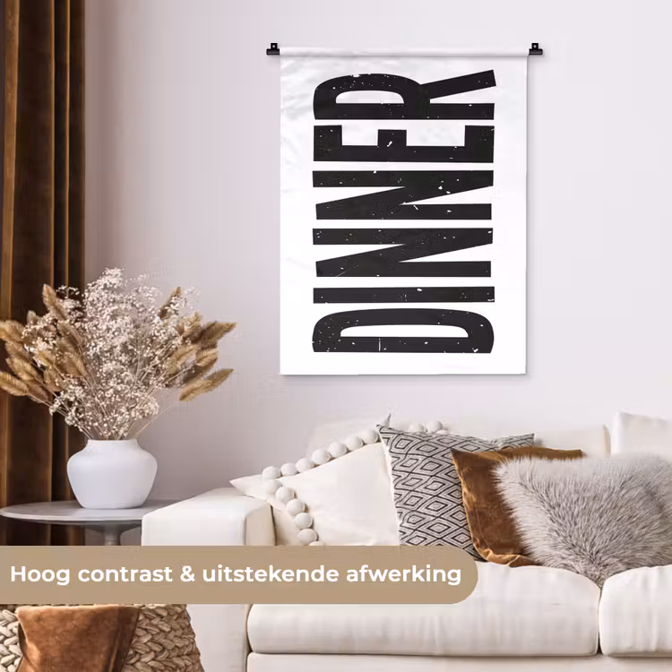 Wandkleed - Zwart - Decoratie - Vintage - Eten — 5