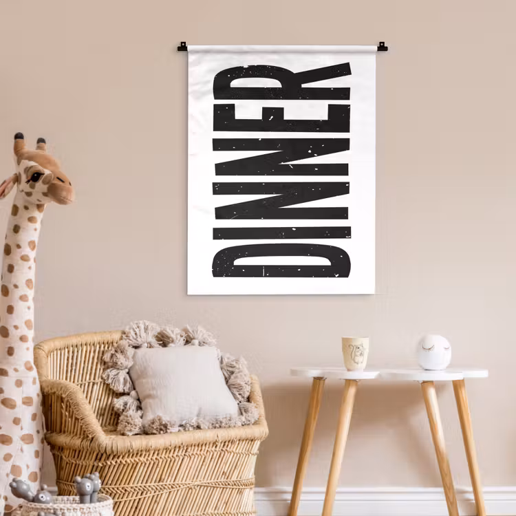 Wandkleed - Zwart - Decoratie - Vintage - Eten — 6