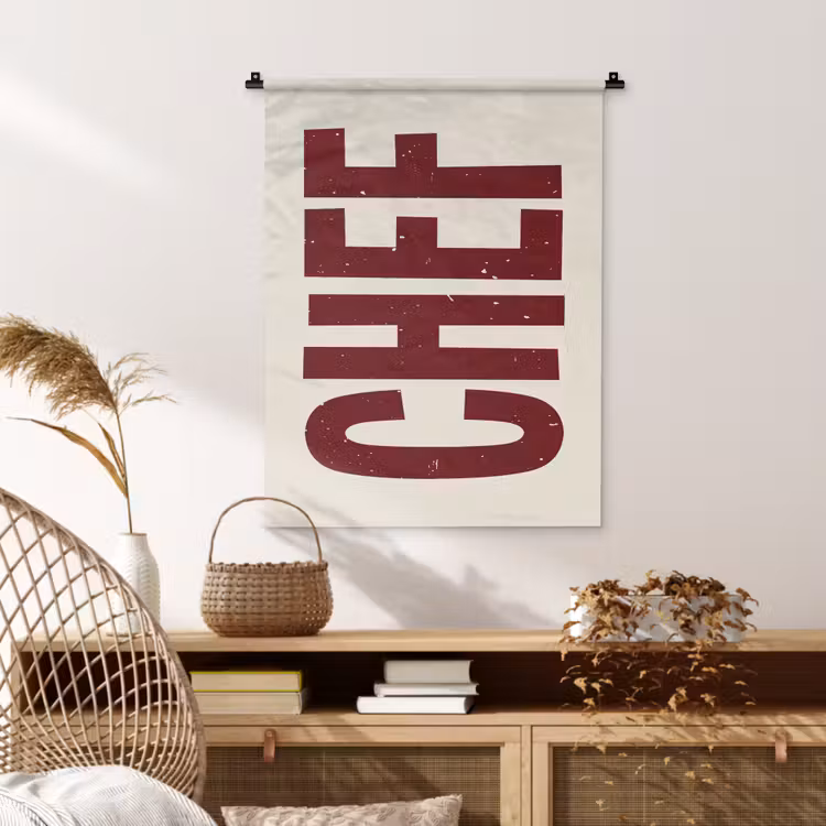 Wandkleed - Chef - Rood - Japandi - Vintage — 4