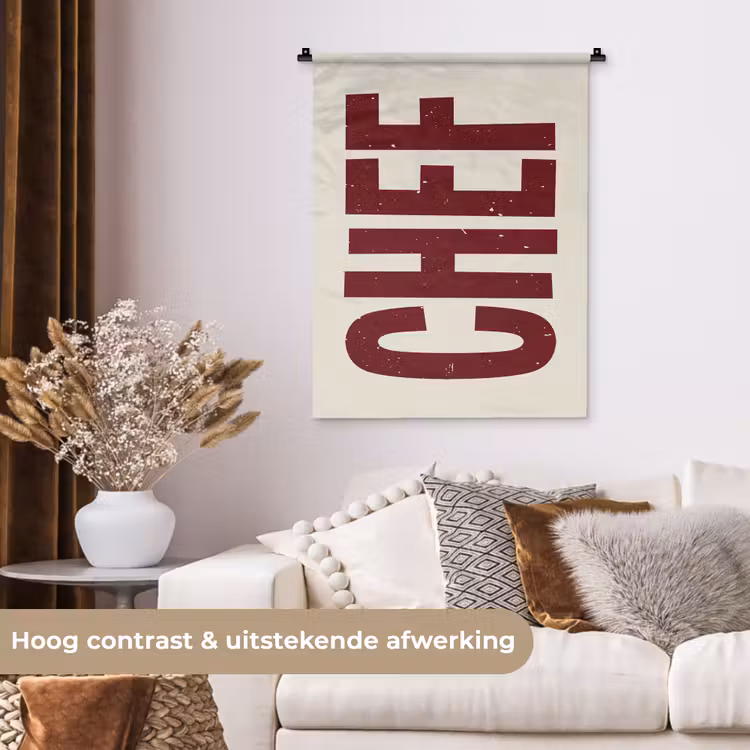 Wandkleed - Chef - Rood - Japandi - Vintage — 5