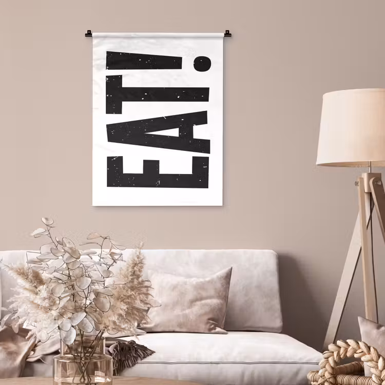 Wandkleed - Decoratie - Eten - Zwart - Wit — 2