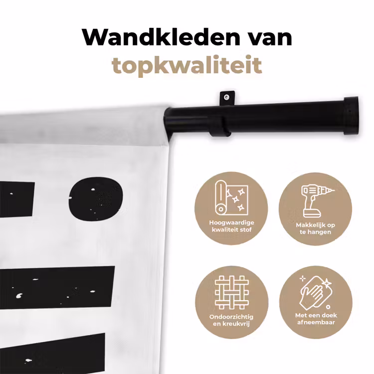 Wandkleed - Decoratie - Eten - Zwart - Wit — 3