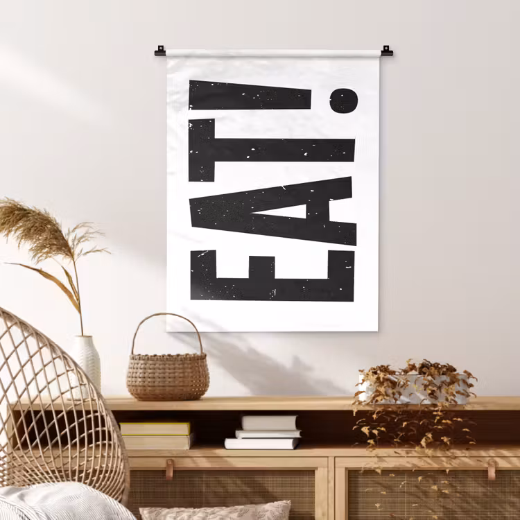 Wandkleed - Decoratie - Eten - Zwart - Wit — 4