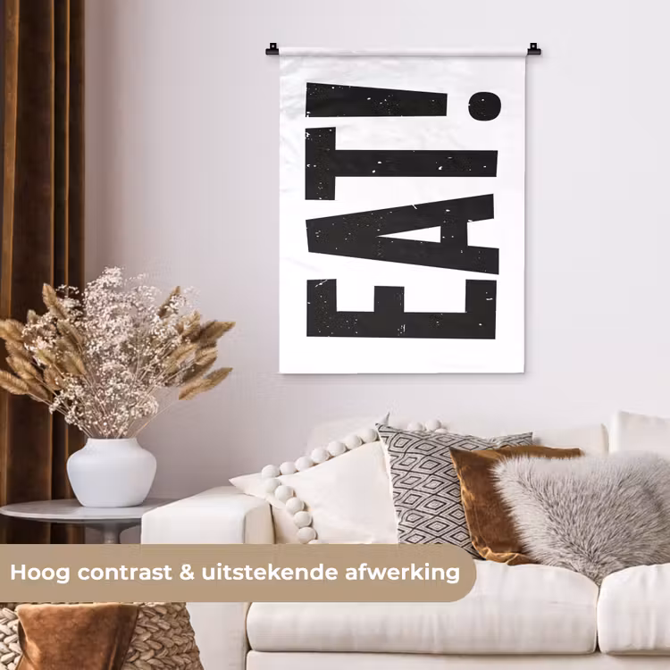 Wandkleed - Decoratie - Eten - Zwart - Wit — 5