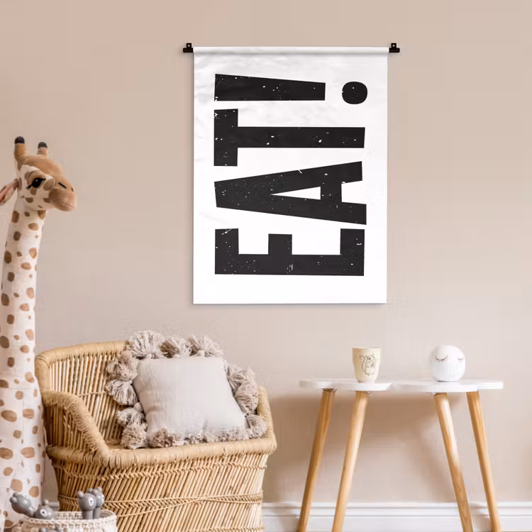 Wandkleed - Decoratie - Eten - Zwart - Wit — 6