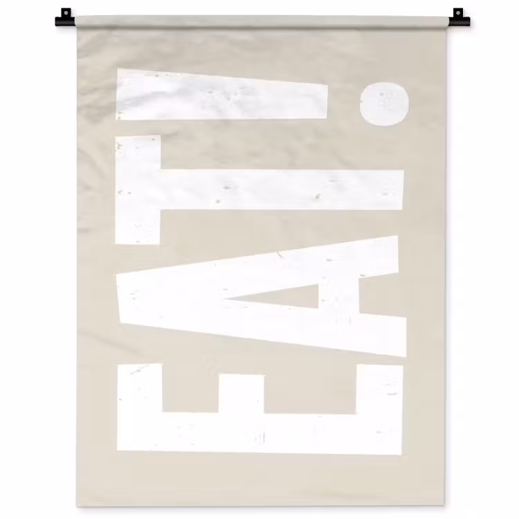 Wandkleed - Eten - Decoratie - Beige - Wit — 1