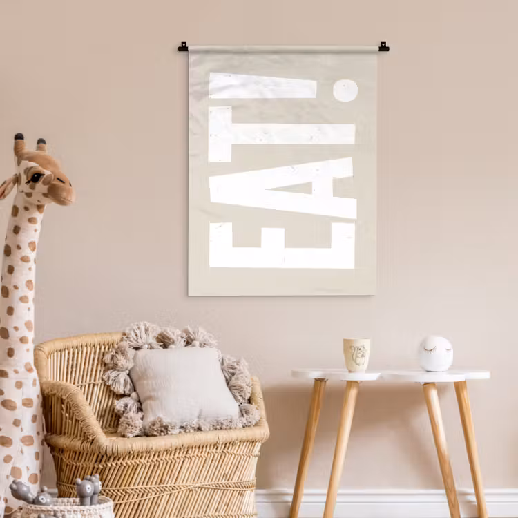 Wandkleed - Eten - Decoratie - Beige - Wit — 6