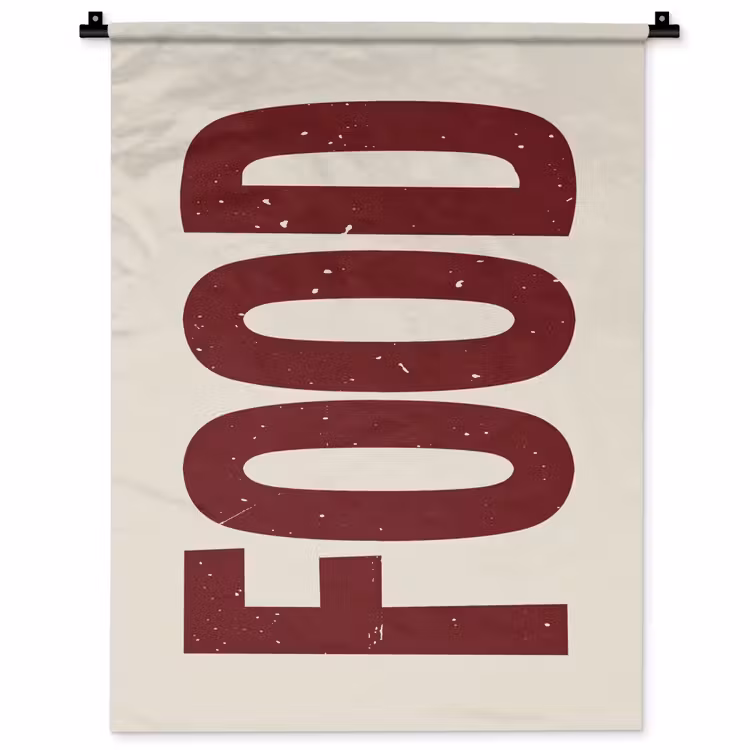 Wandkleed - Eten - Japandi - Rood - Decoratie — 1