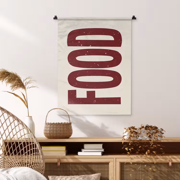 Wandkleed - Eten - Japandi - Rood - Decoratie — 4