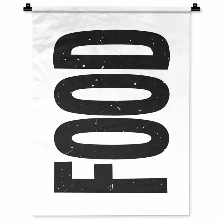 Wandkleed - Food - Zwart - Wit - Decoratie — 1