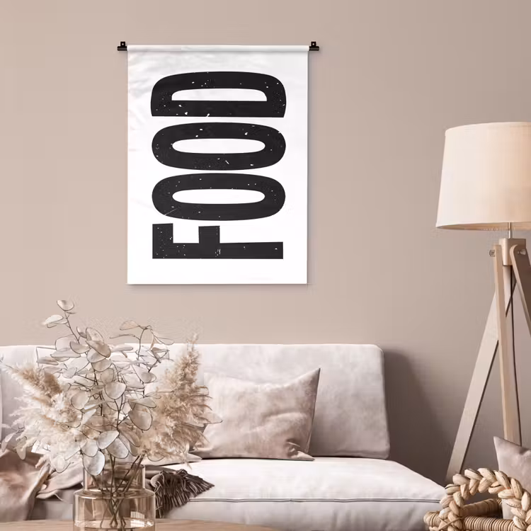 Wandkleed - Food - Zwart - Wit - Decoratie — 2